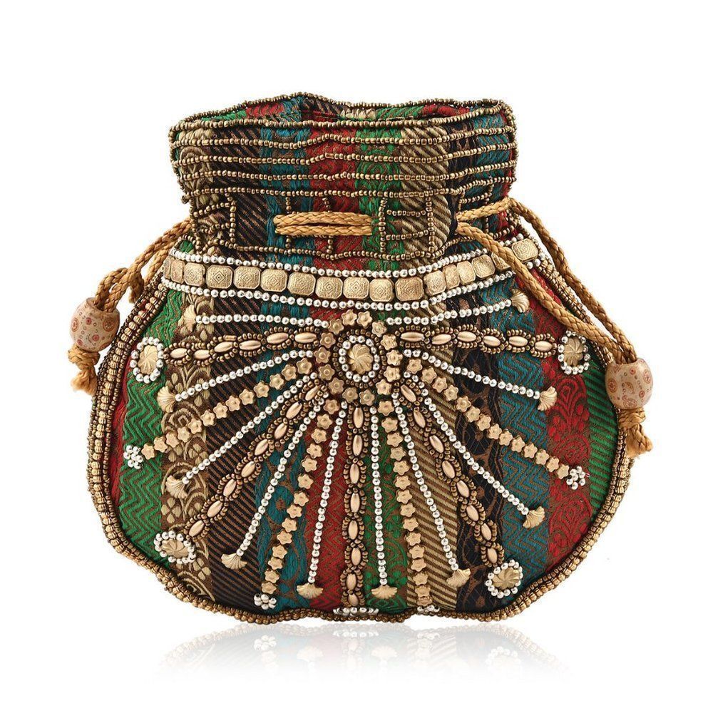 Handcrafted Brocade Fabric Embroidered Bag